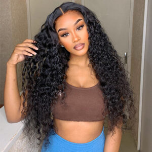 Ella 12A 13x4 Human Hair Lace Front Long Water Wig