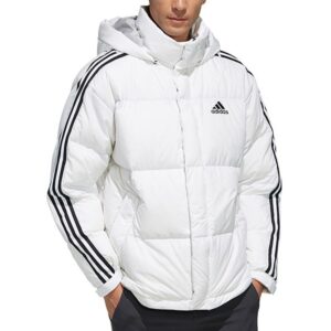 Adidas 3ST Puff Down Outdoor Hooded Jacket – White