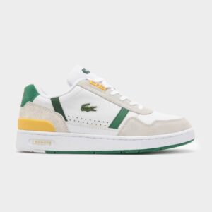 Lacoste Men’s T-Clip Sneakers “White/green/yellow”